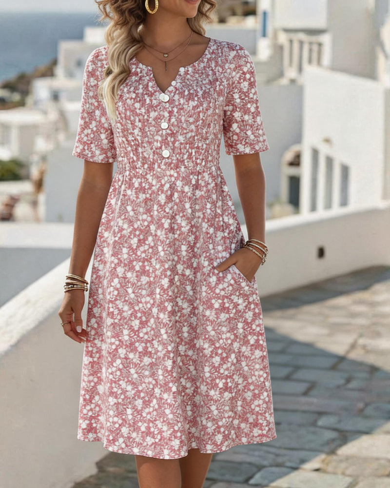 Liva™ Elegant Blomstret Kjole