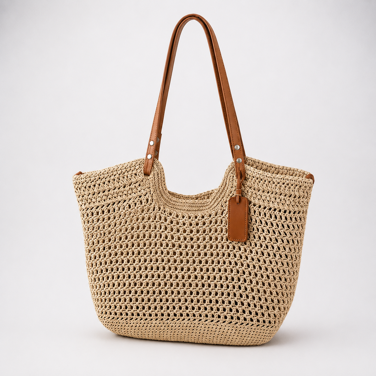 Isolde – Flettet shopper med geometrisk mønster