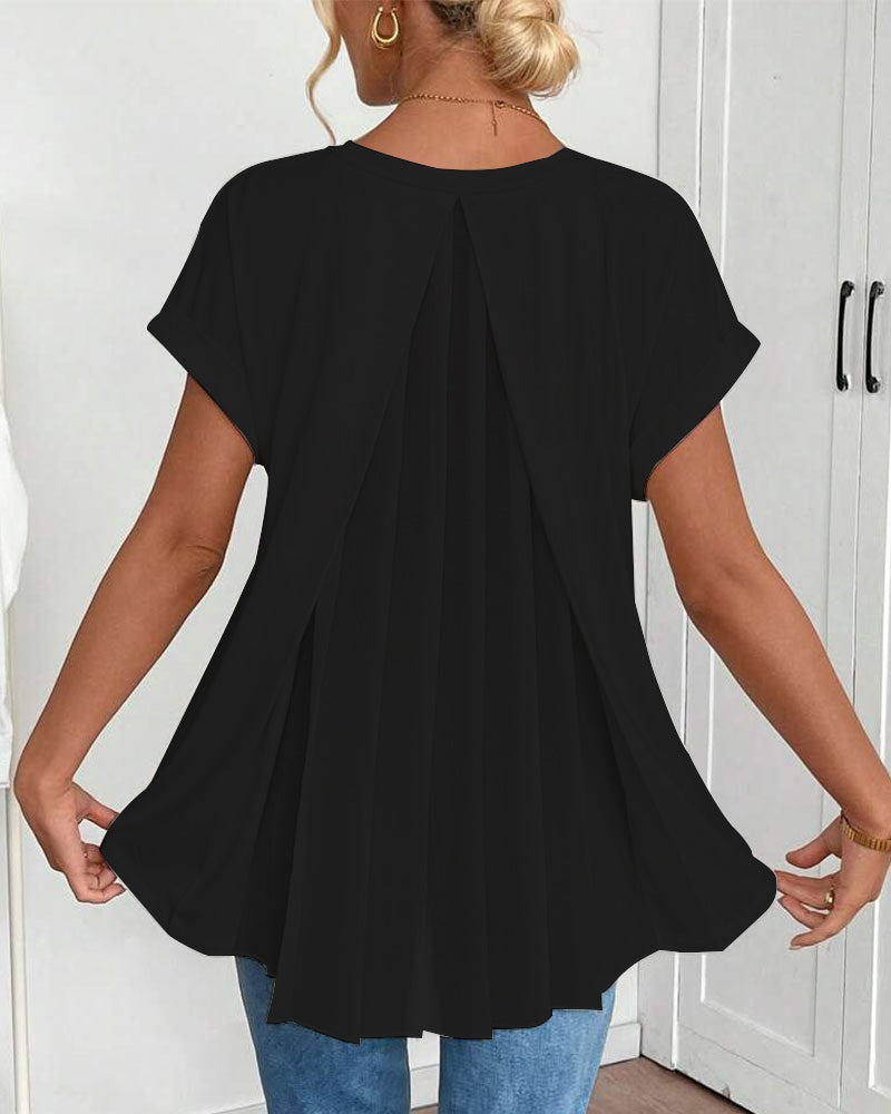 Kortærmet T-shirt med monokromt patchwork