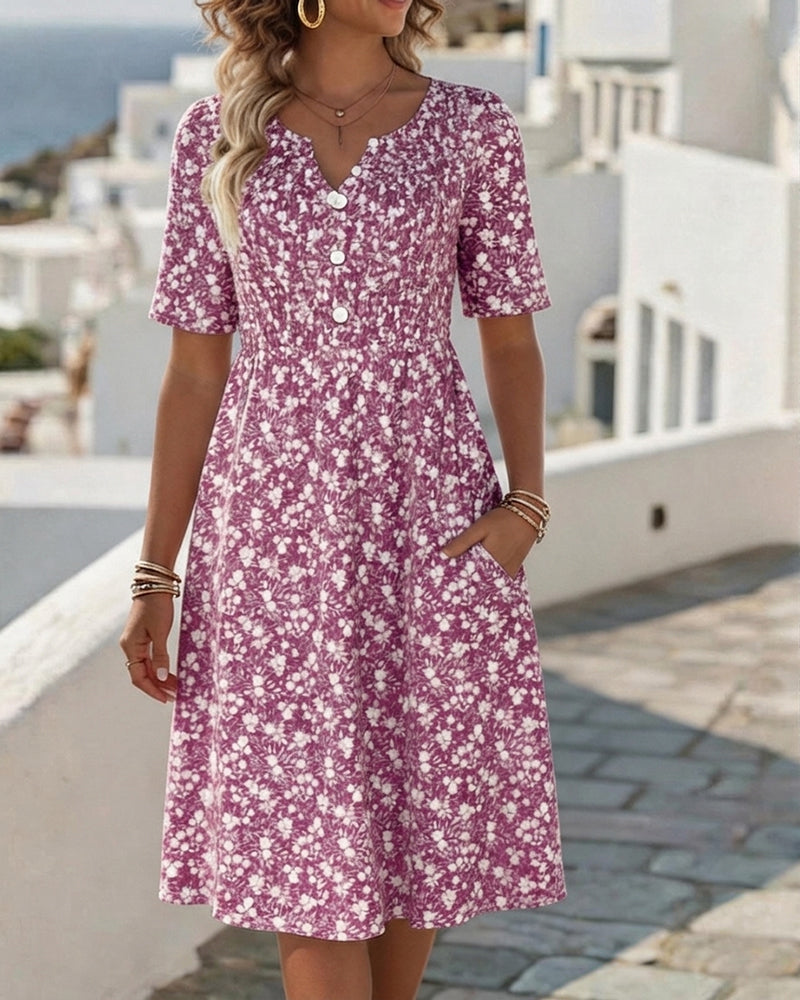 Liva™ Elegant Blomstret Kjole
