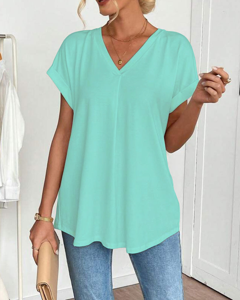 Kortærmet T-shirt med monokromt patchwork