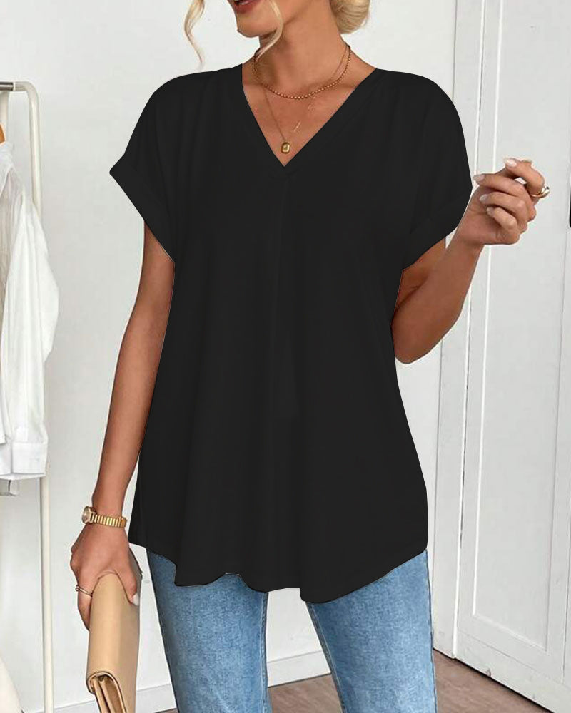 Kortærmet T-shirt med monokromt patchwork
