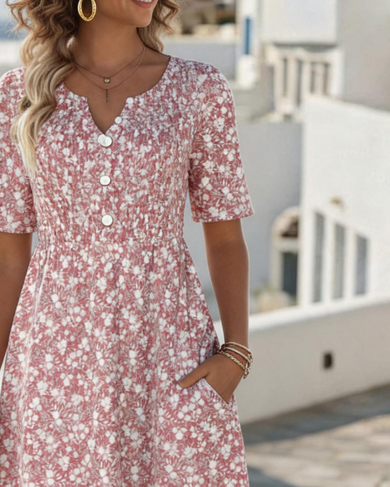 Liva™ Elegant Blomstret Kjole