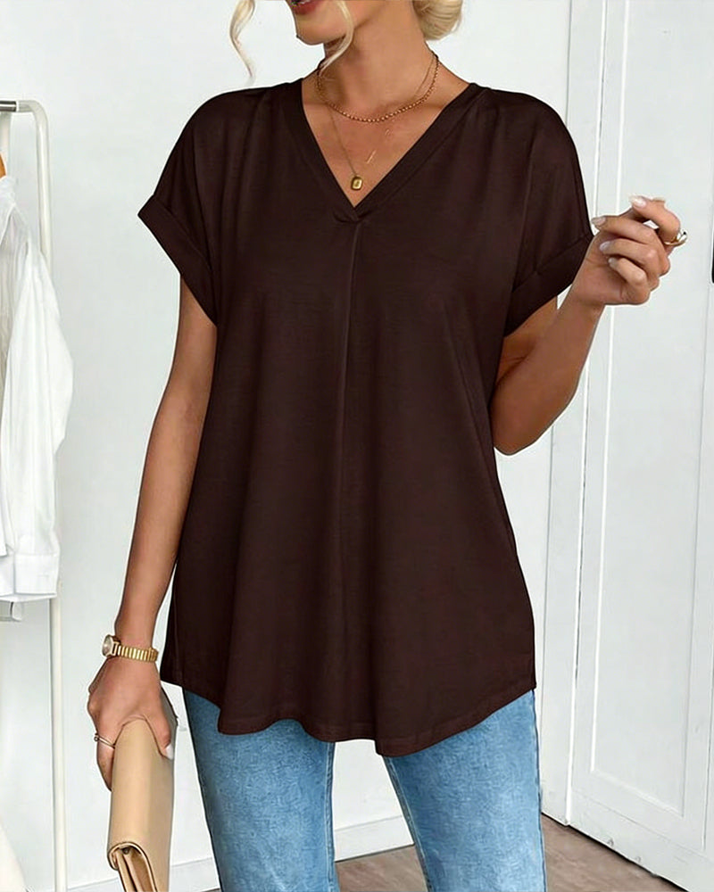 Kortærmet T-shirt med monokromt patchwork