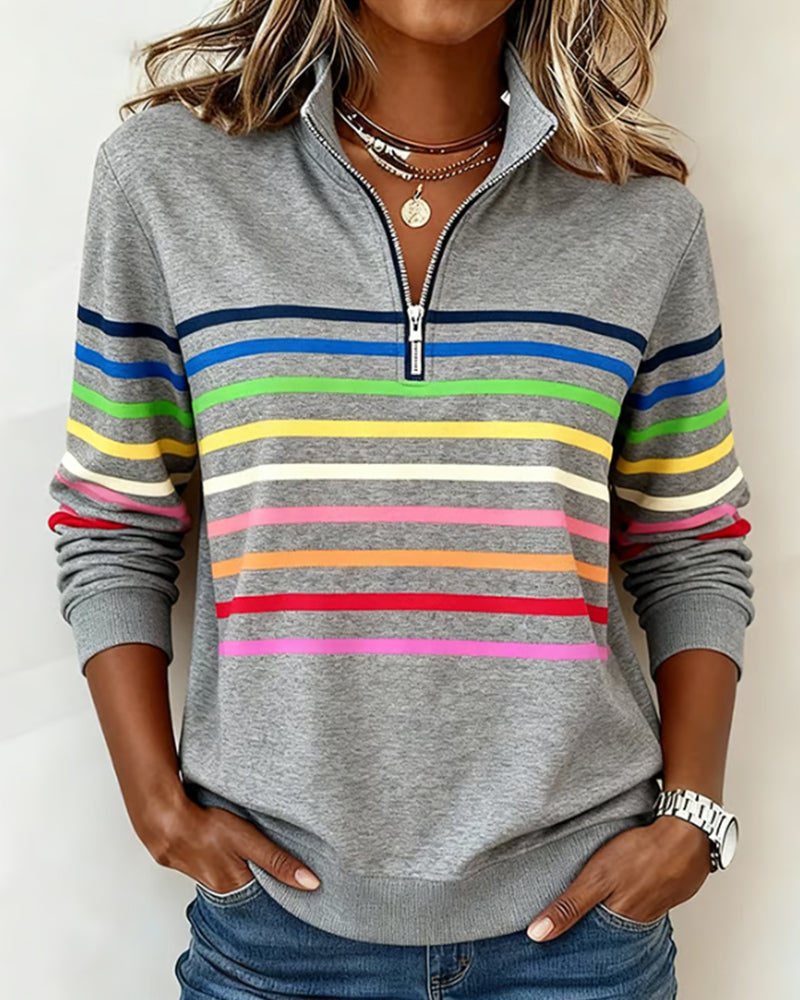 Vienna – Regnbuestribet Zip-sweatshirt