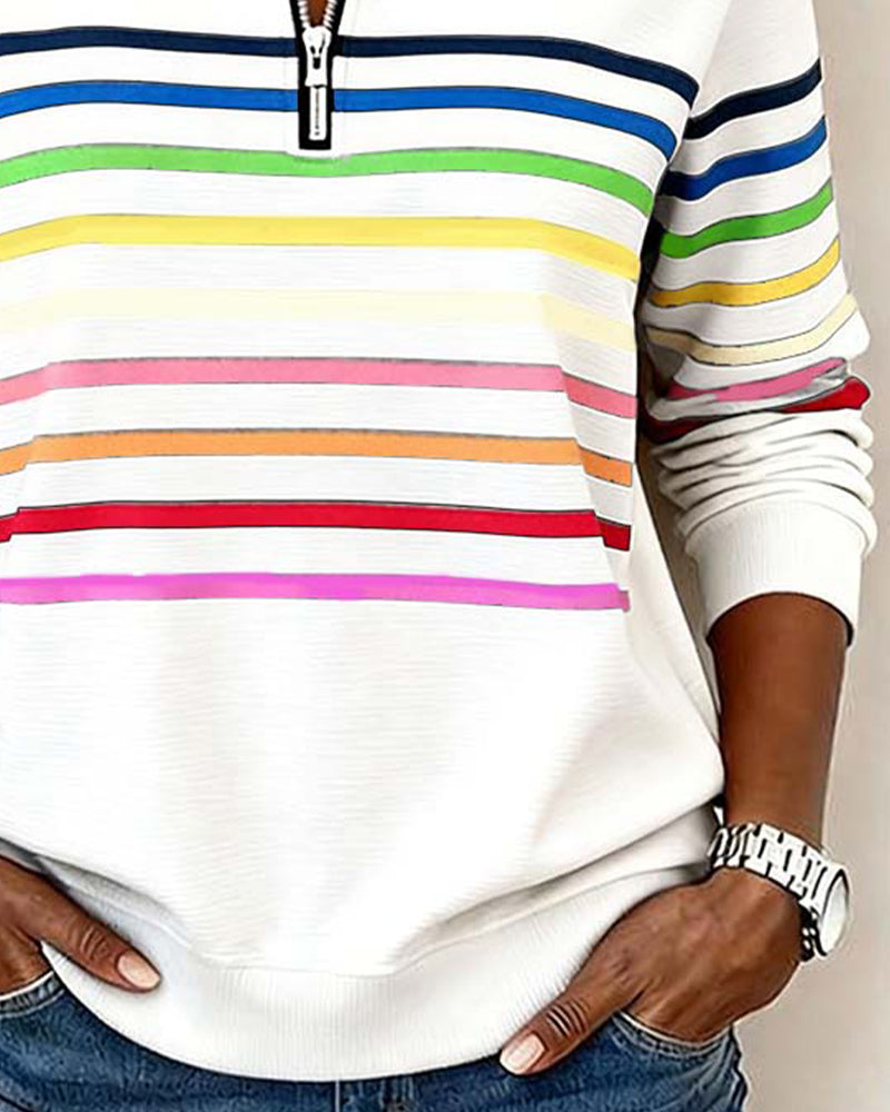Vienna – Regnbuestribet Zip-sweatshirt