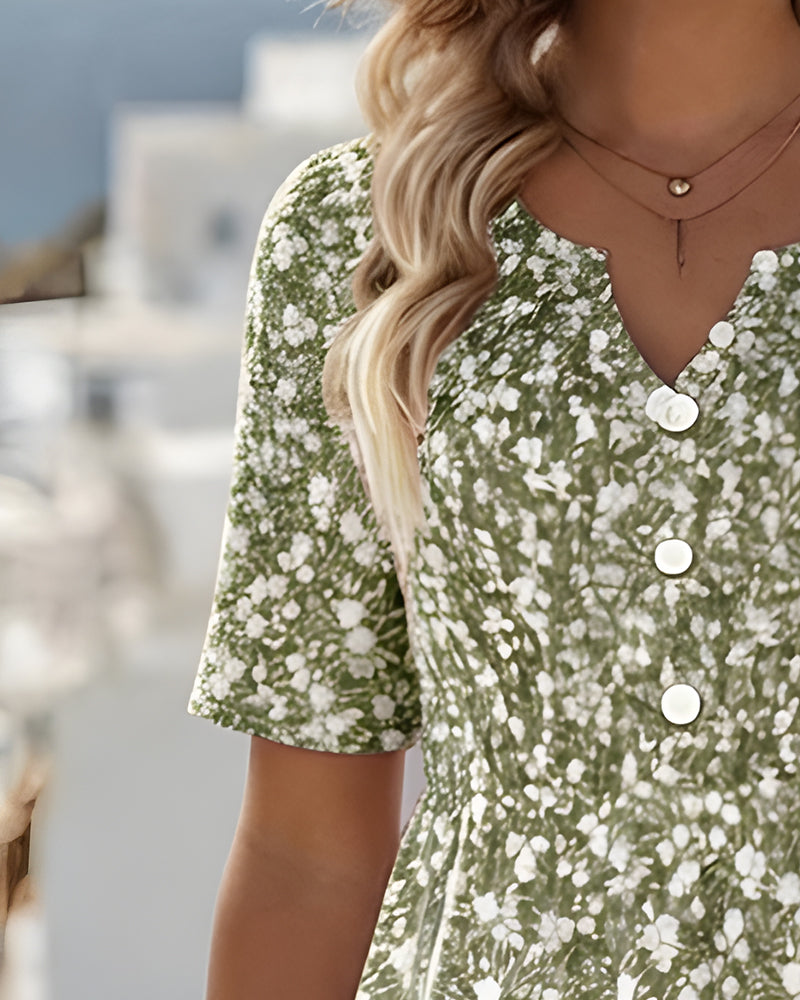 Liva™ Elegant Blomstret Kjole
