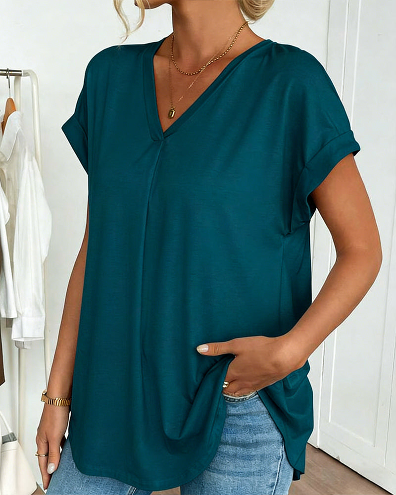 Kortærmet T-shirt med monokromt patchwork