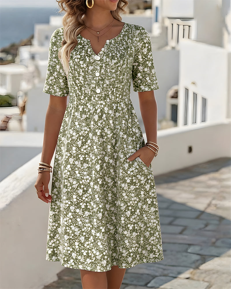 Liva™ Elegant Blomstret Kjole