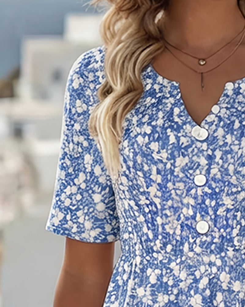 Liva™ Elegant Blomstret Kjole