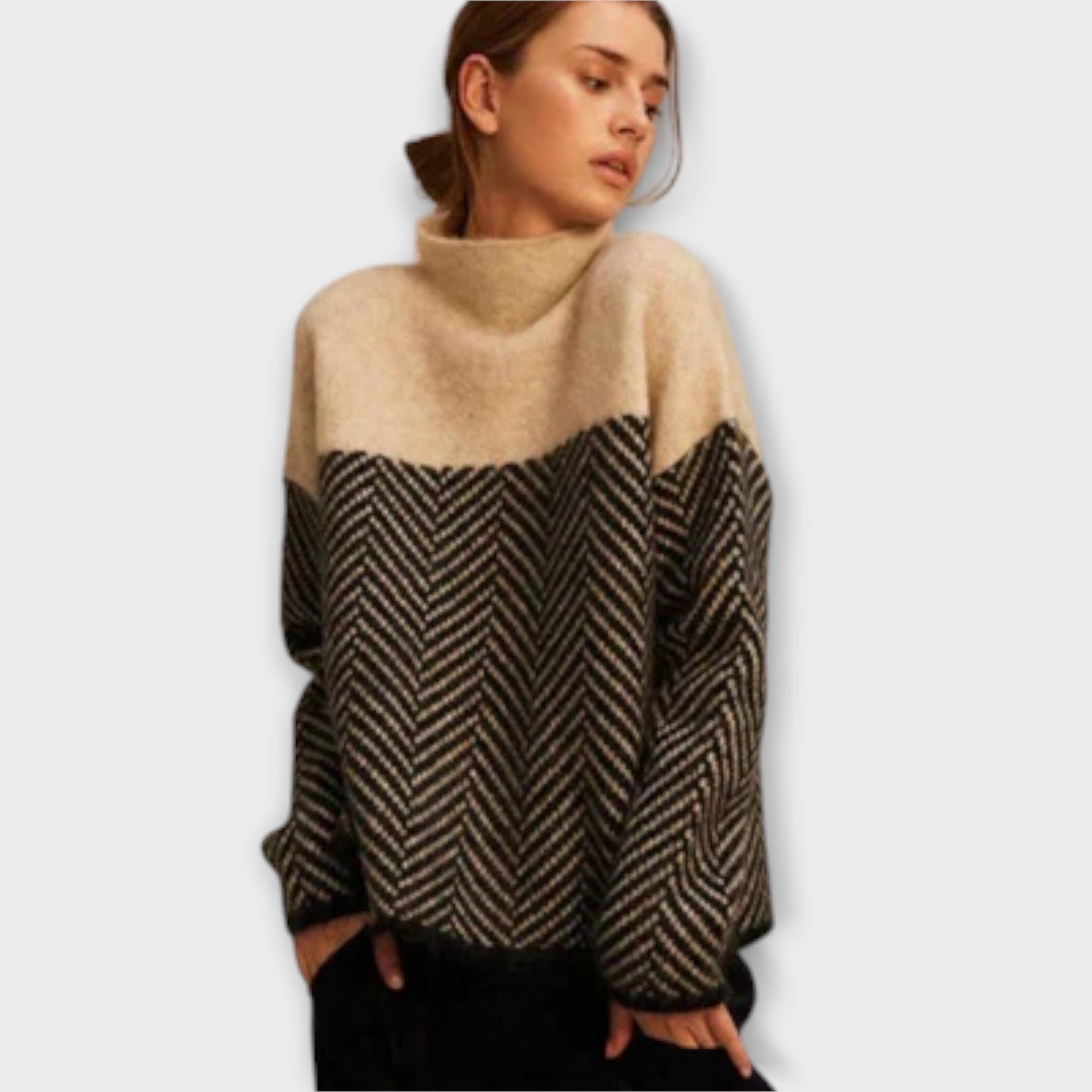 Roberta™ - Blød rullekravesweater