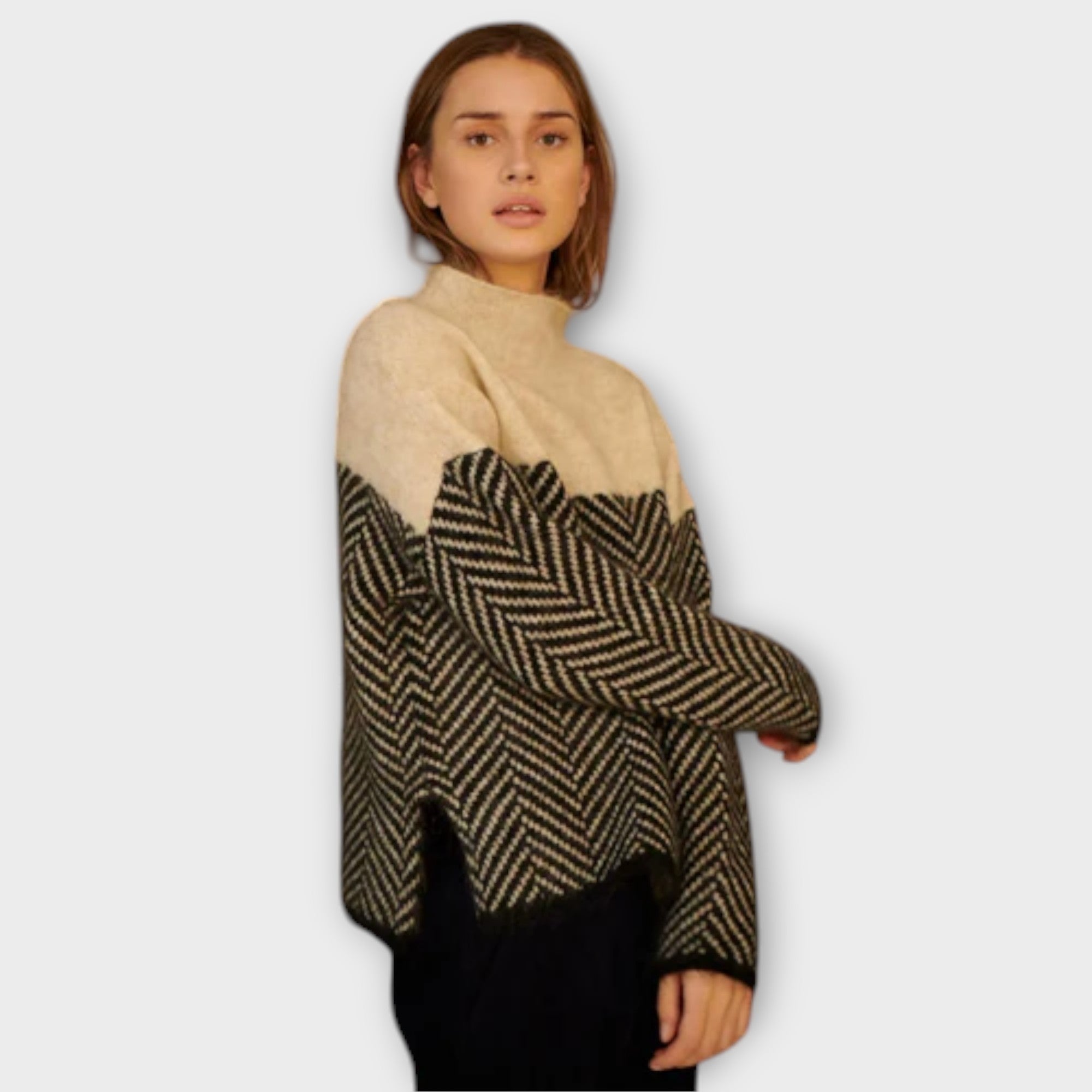 Roberta™ - Blød rullekravesweater