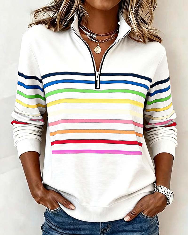 Vienna – Regnbuestribet Zip-sweatshirt