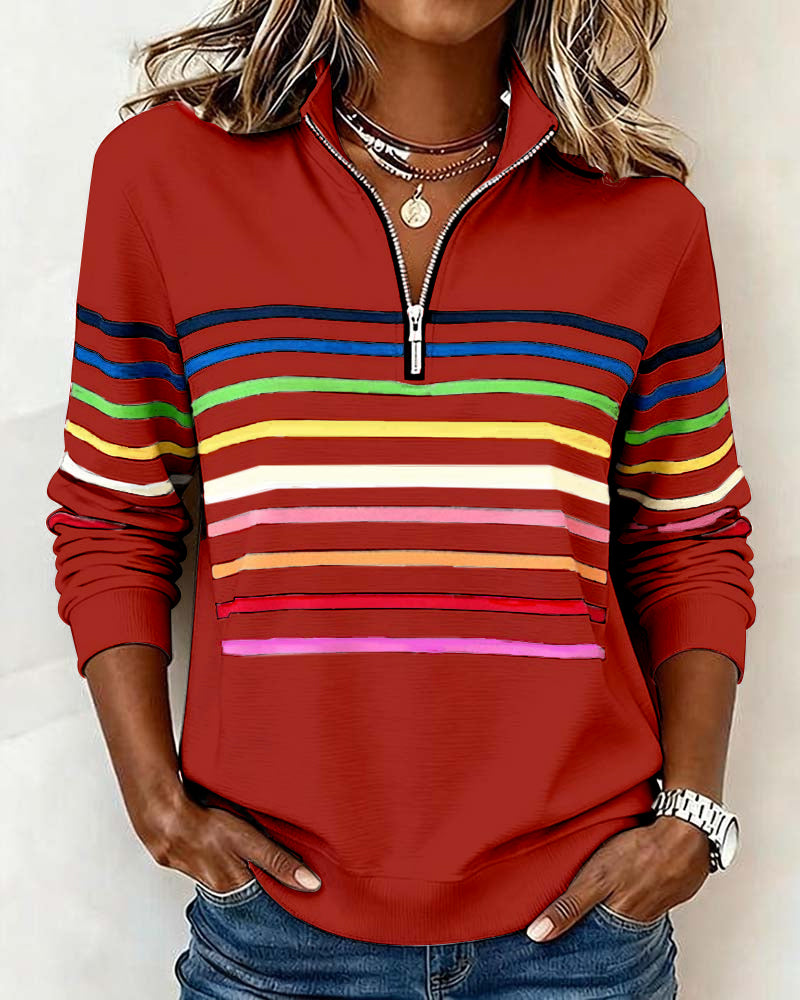 Vienna – Regnbuestribet Zip-sweatshirt