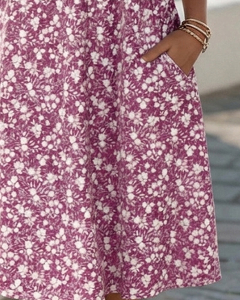 Liva™ Elegant Blomstret Kjole