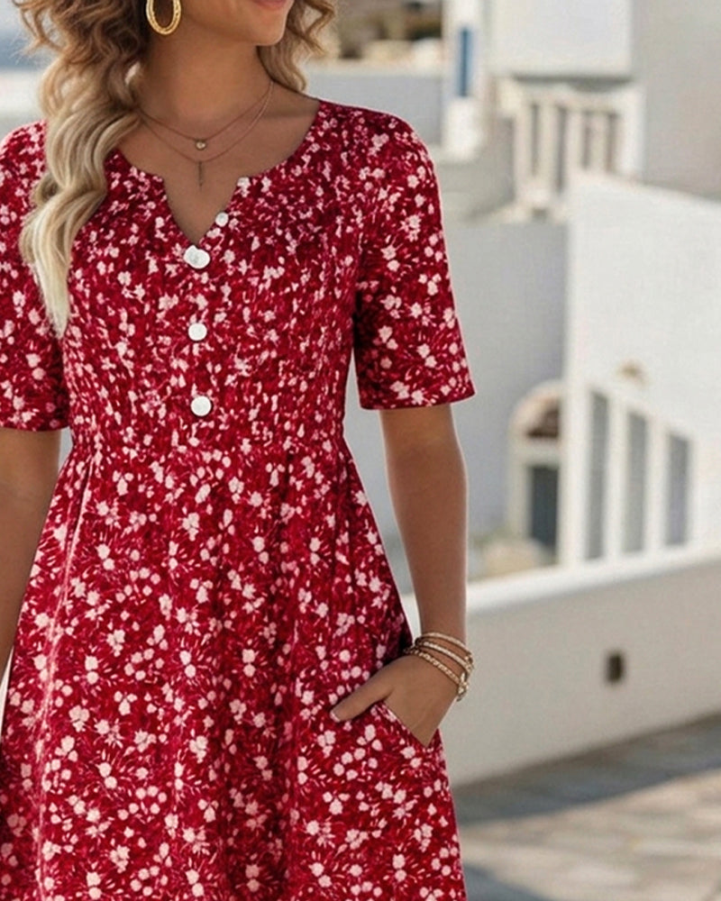 Liva™ Elegant Blomstret Kjole