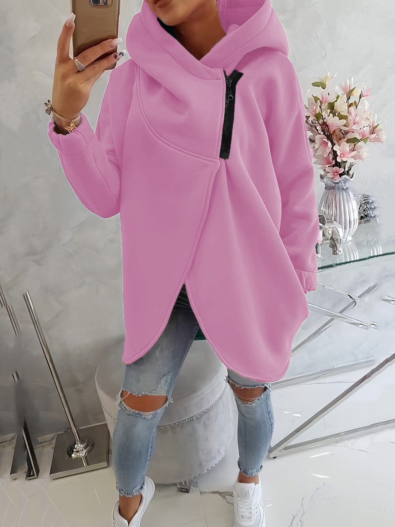 Marcelline™ | Zip-Up Hættetrøje med Afslappet Pasform