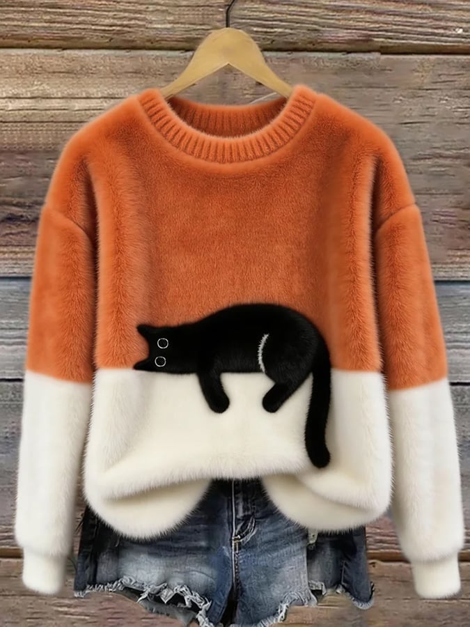 Luna | Sweatshirt til kvinder med katteprint