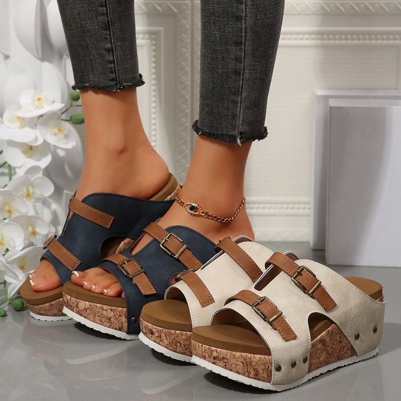 Amalie | Plateau sandaler med kilehæl